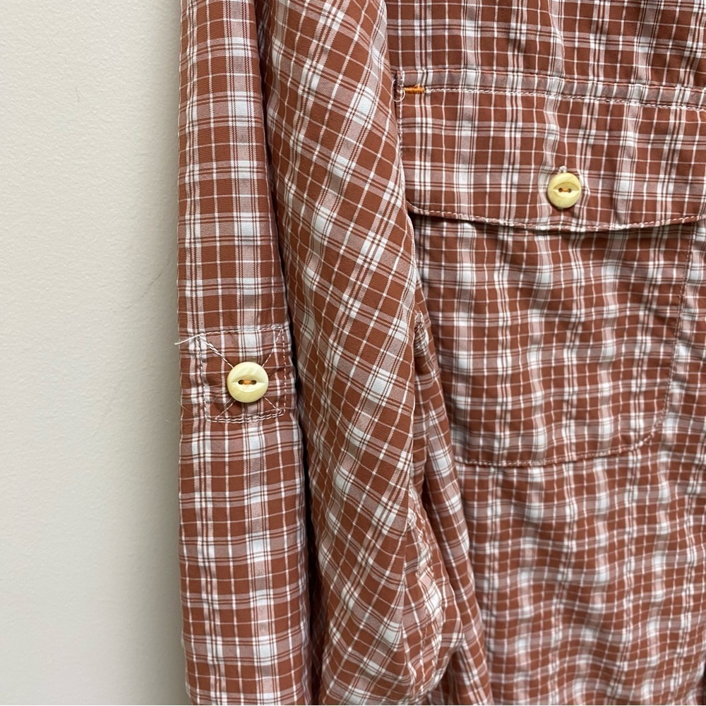 Orvis Men’s Large Sedona Red Plaid Lightweight Fishing Long Sleeve Button Down - Picture 7 of 11
